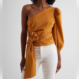 Express One Shoulder Tie Waist Top